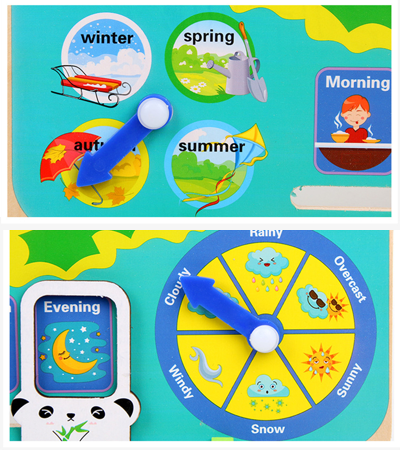 All-in-one Wooden Weather & Time Learning Clock