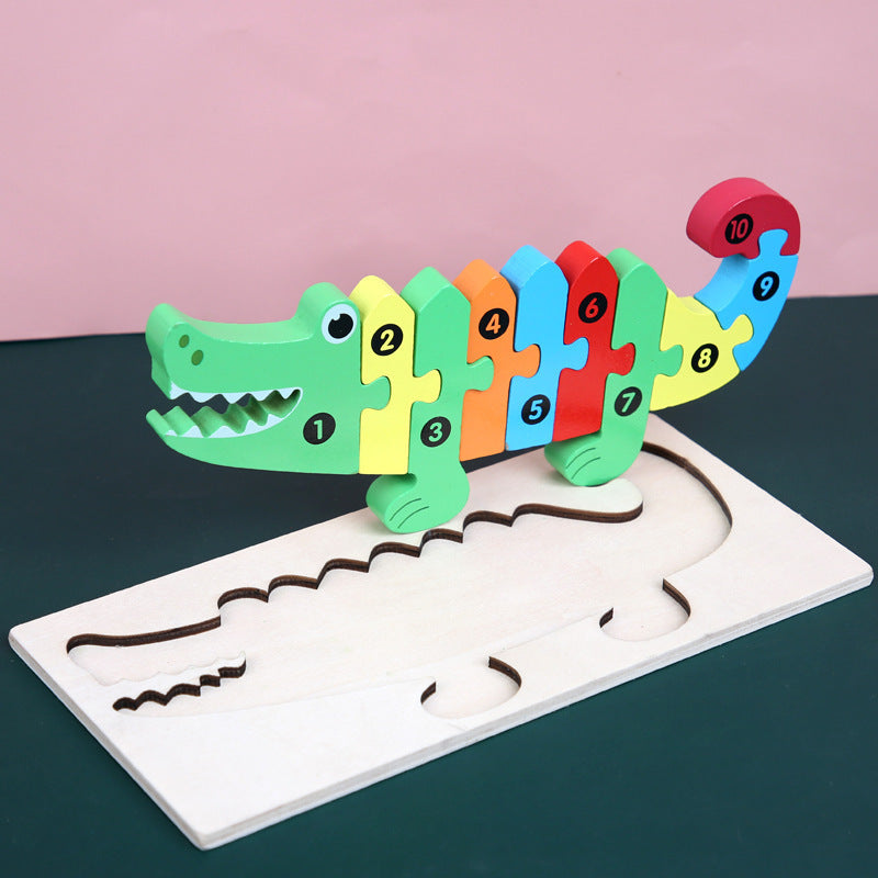 Count, Match and Play - 3D Animal & Vehicles Wooden Puzzle with Numbers