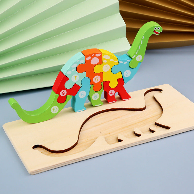 Count, Match and Play - 3D Animal & Vehicles Wooden Puzzle with Numbers
