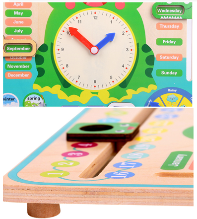 All-in-one Wooden Weather & Time Learning Clock
